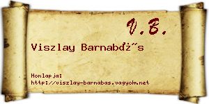 Viszlay Barnabás névjegykártya